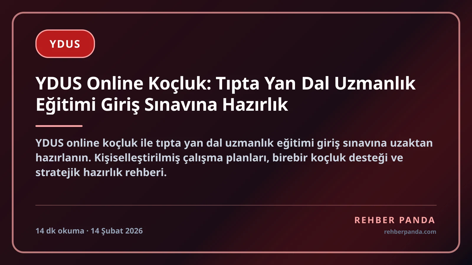 YDUS Online Koçluk: Tıpta Yan Dal Uzmanlık Eğitimi Giriş Sınavına Hazırlık