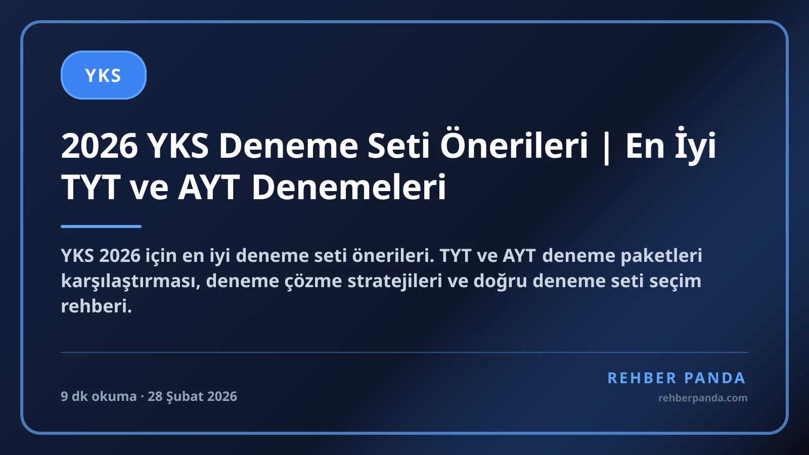 2026 YKS Deneme Seti Önerileri | En İyi TYT ve AYT Denemeleri