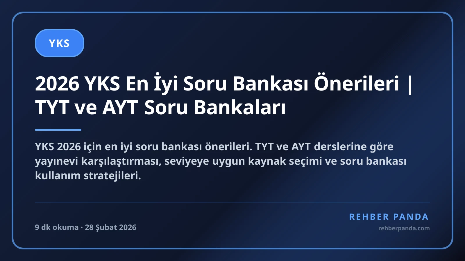 2026 YKS En İyi Soru Bankası Önerileri | TYT ve AYT Soru Bankaları
