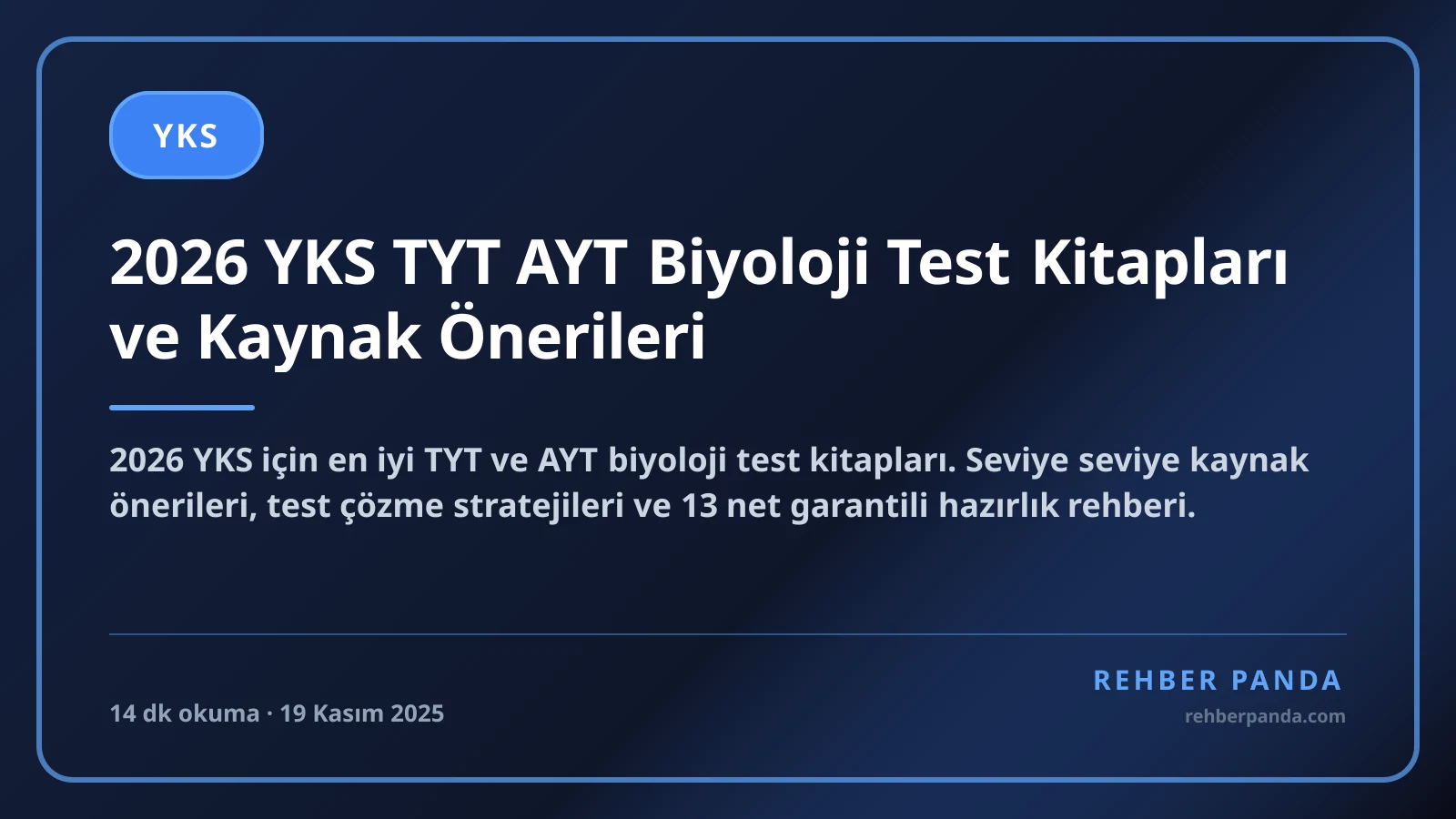 2026 YKS TYT AYT Biyoloji Test Kitapları ve Kaynak Önerileri