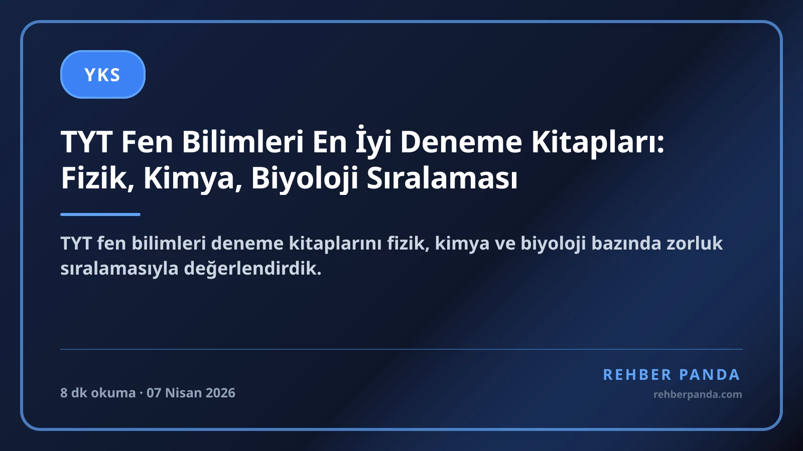 TYT Fen Bilimleri En İyi Deneme Kitapları: Fizik, Kimya, Biyoloji Sıralaması