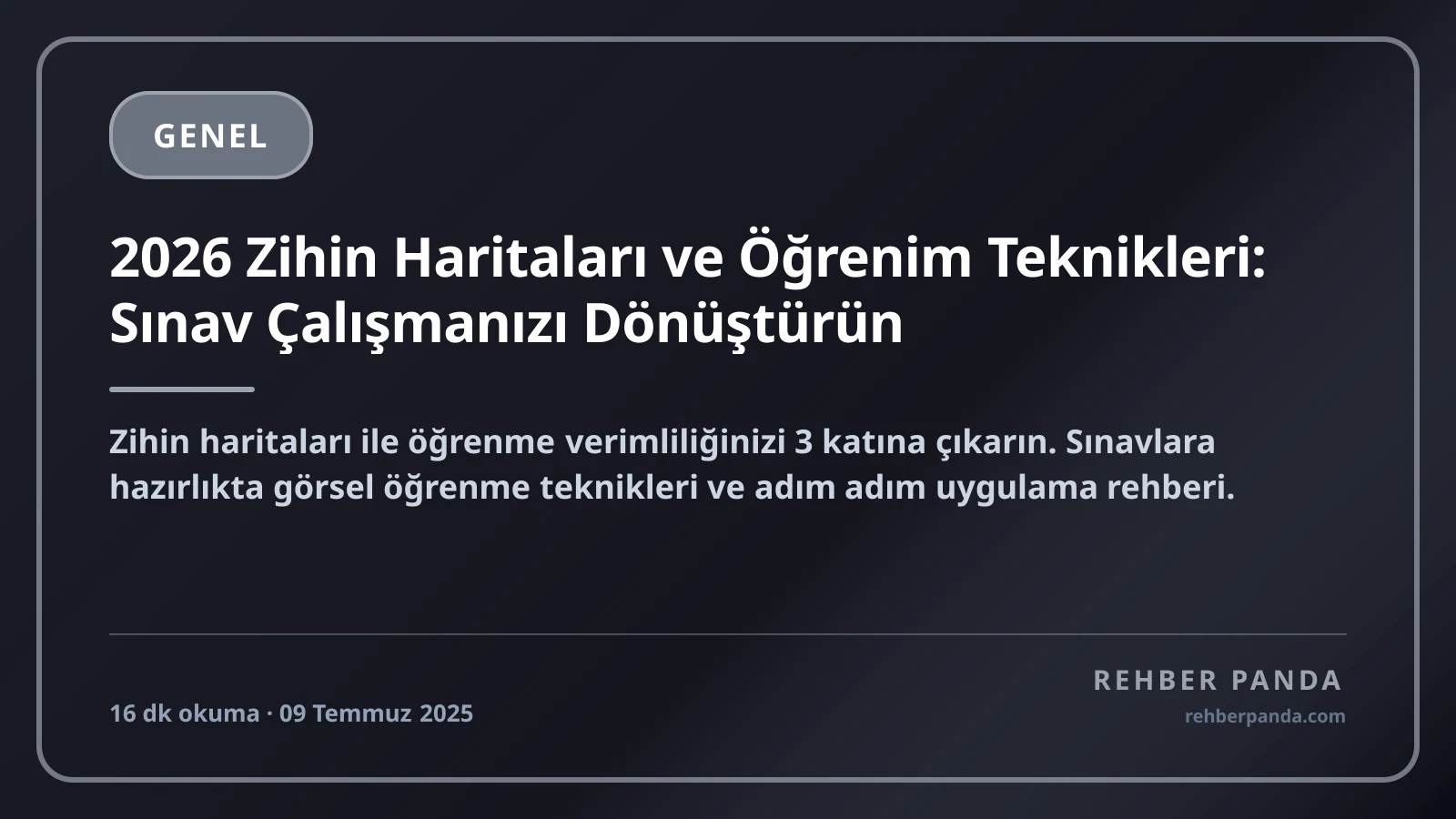 2026 Zihin Haritaları ve Öğrenim Teknikleri: Sınav Çalışmanızı Dönüştürün