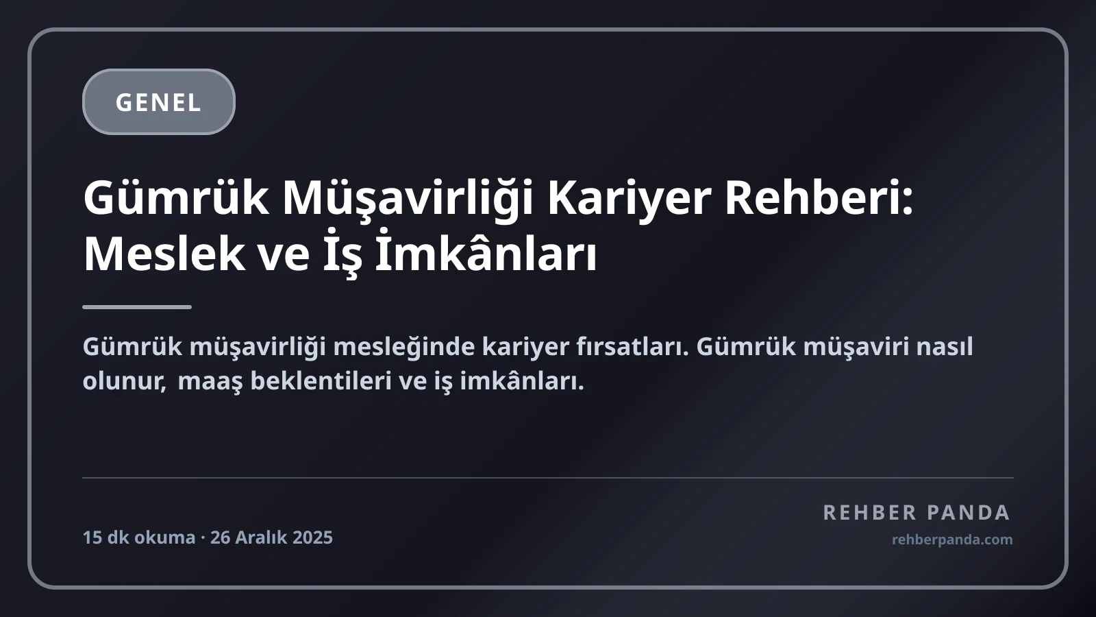 Gümrük Müşavirliği Kariyer Rehberi: Meslek ve İş İmkânları