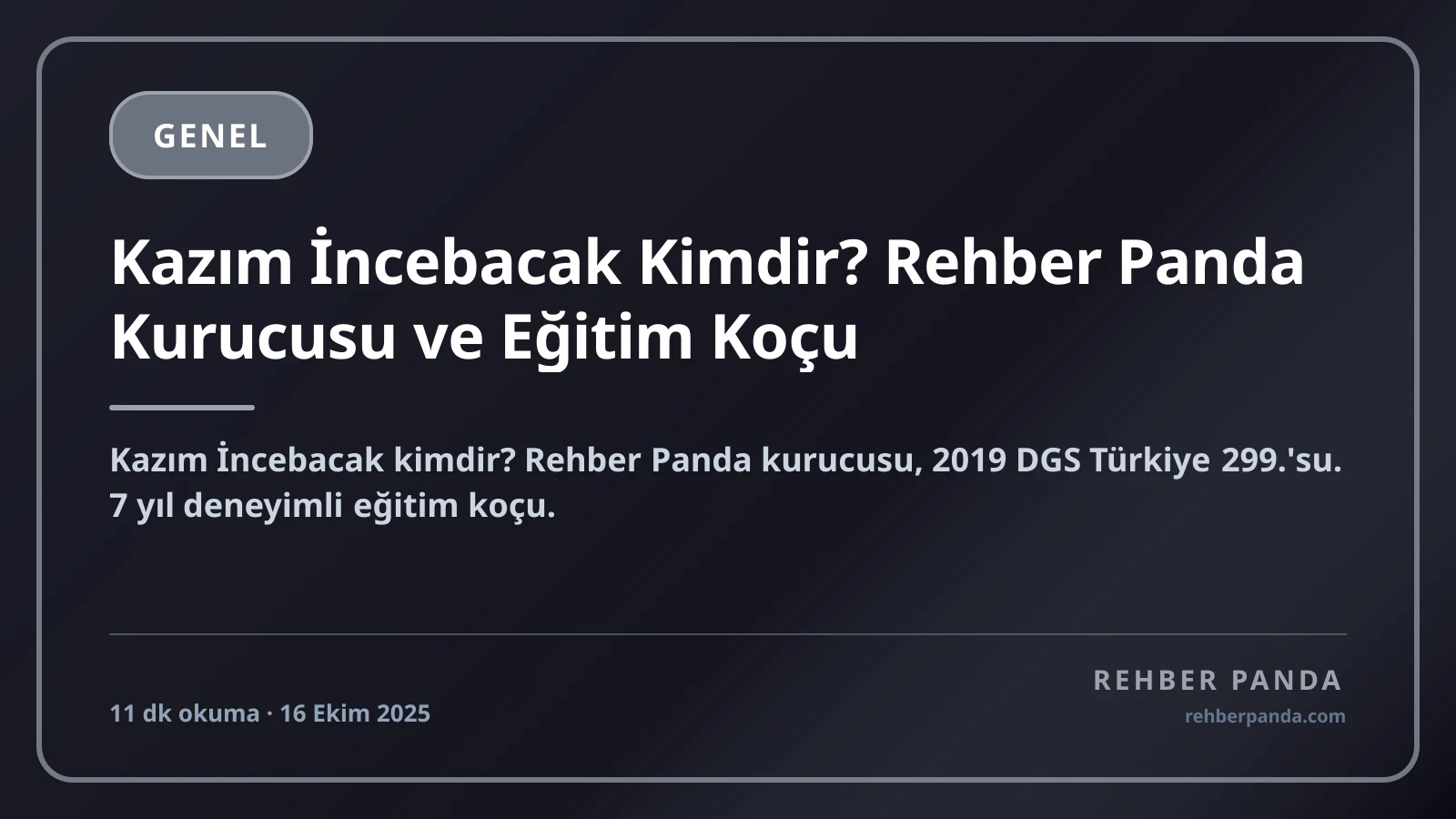 Kazım İncebacak Kimdir? Rehber Panda Kurucusu ve Eğitim Koçu
