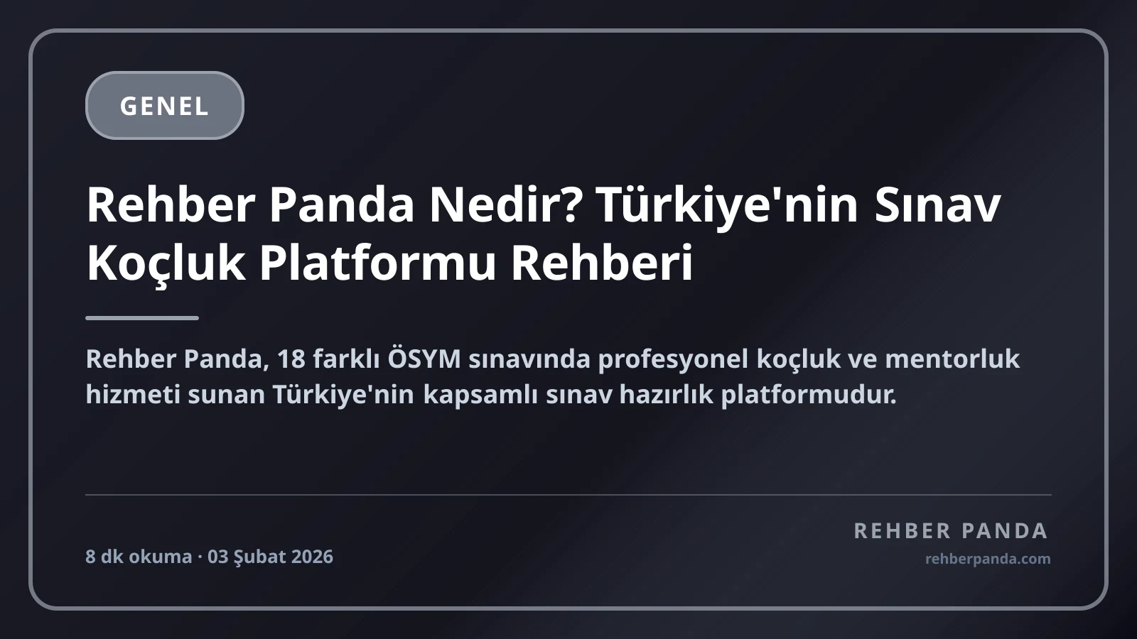 Rehber Panda Nedir? Türkiye'nin Sınav Koçluk Platformu Rehberi