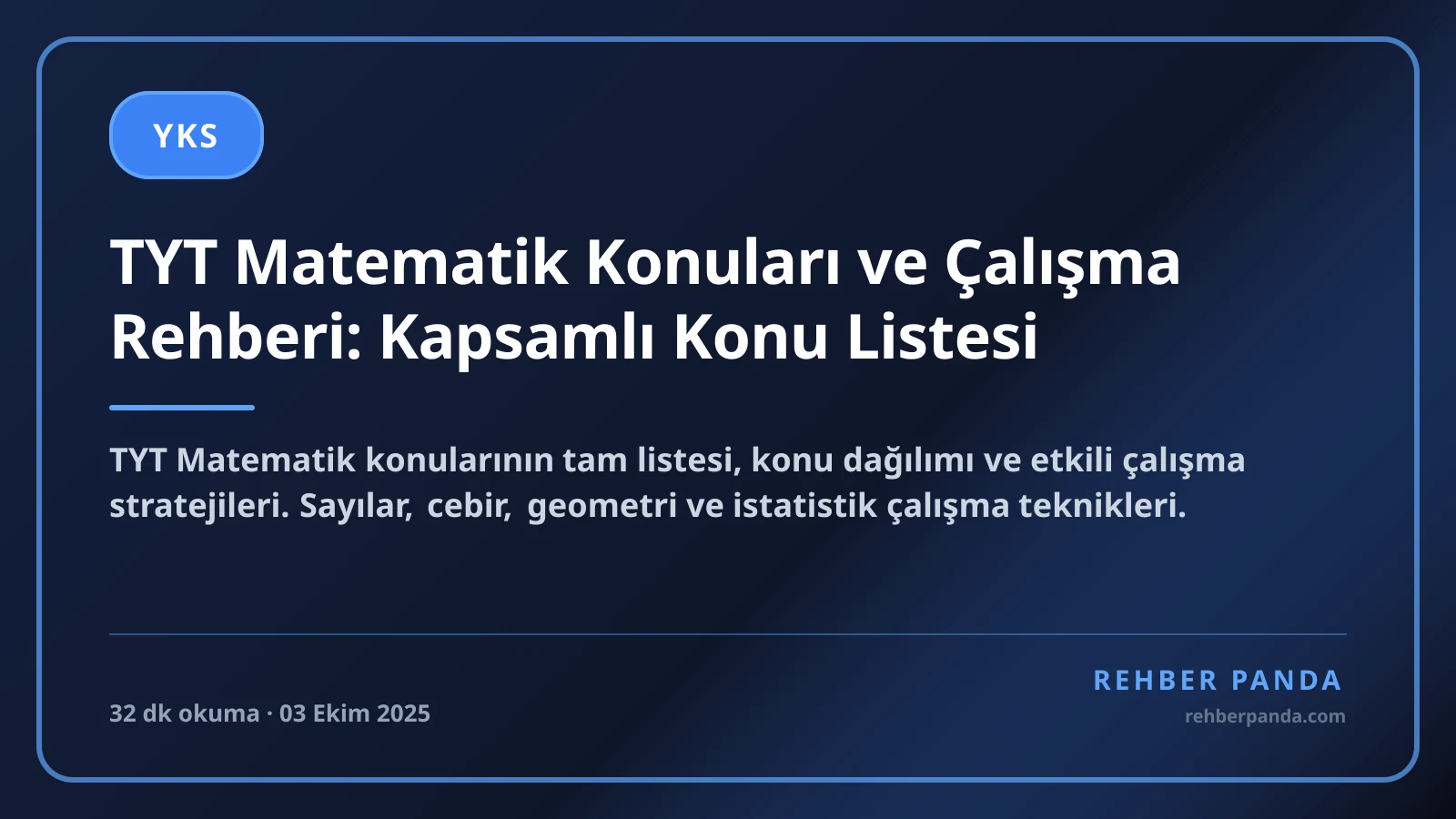 TYT Matematik Konuları ve Çalışma Rehberi: Kapsamlı Konu Listesi
