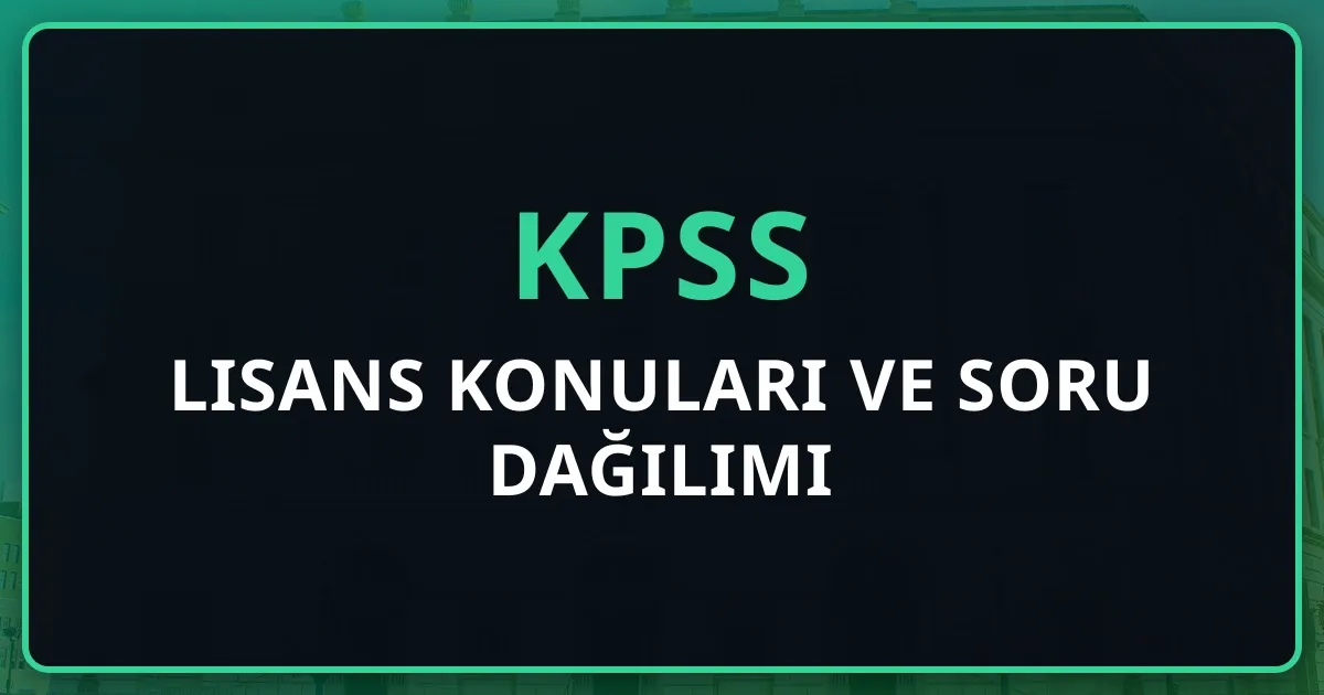 KPSS Lisans Konuları ve Soru Dağılımı 2025 | Tam Rehber