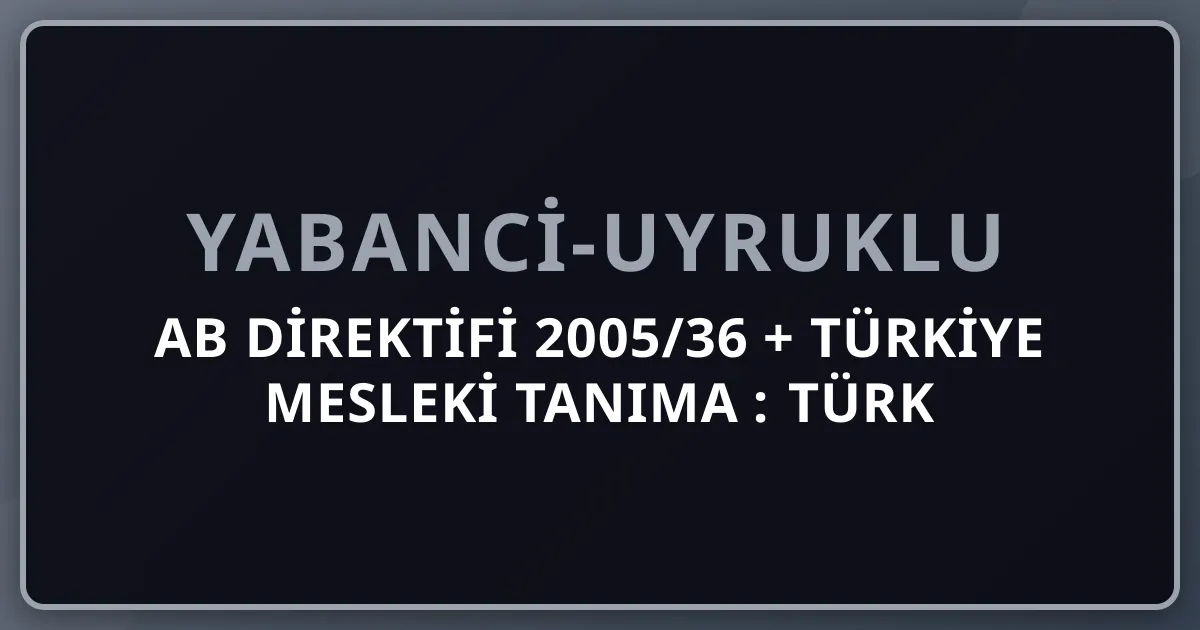 AB Direktifi 2005/36 + Türkiye Mesleki Tanıma 2026: Türk Diplomasının AB'de Geçerliği Rehberi