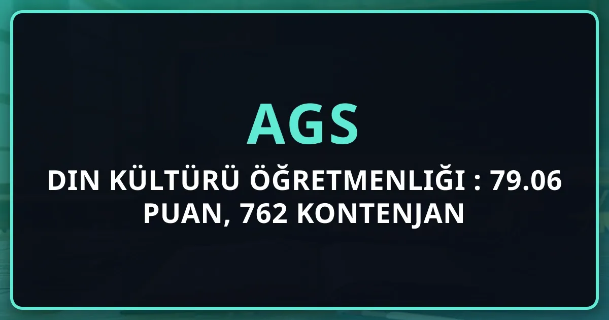 Din Kültürü Öğretmenliği AGS 2026: 79.06 Puan, 762 Kontenjan Mentorluk Analizi