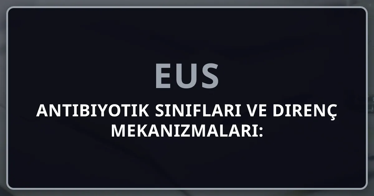 Antibiyotik Sınıfları ve Direnç Mekanizmaları: Farmakoloji Derinlik Analizi EUS 2026