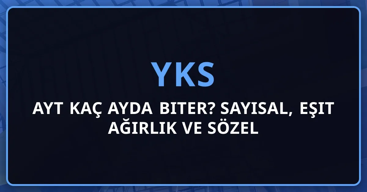 2026 AYT Kaç Ayda Biter? Sayısal, Eşit Ağırlık ve Sözel İçin Süre Rehberi
