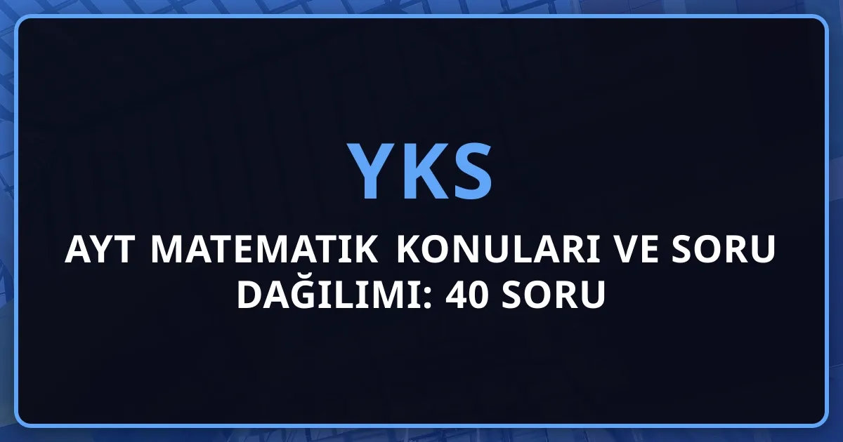 2026 AYT Matematik Konuları ve Soru Dağılımı: 40 Soru Detaylı Rehber