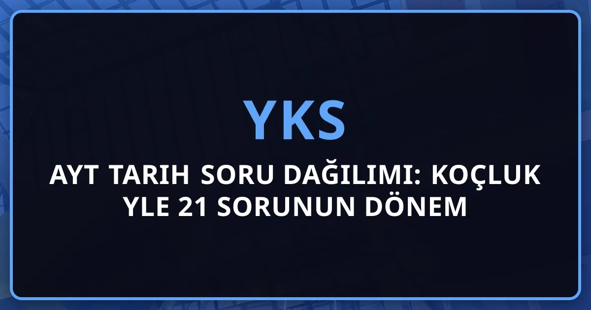 2026 AYT Tarih Soru Dağılımı: Koçluk Rehberiyle 21 Sorunun Dönem Analizi