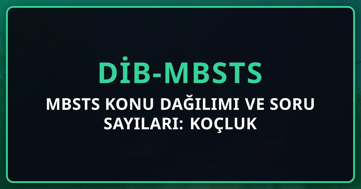 2026 MBSTS Konu Dağılımı ve Soru Sayıları: Koçluk Perspektifinden Önceliklendirme