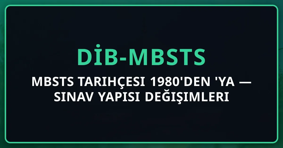 MBSTS Tarihçesi 1980'den 2026'ya — Sınav Yapısı Değişimleri
