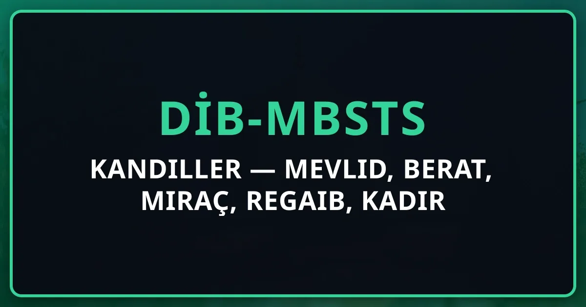 Kandiller 2026 — Mevlid, Berat, Miraç, Regaib, Kadir Geceleri Rehberi