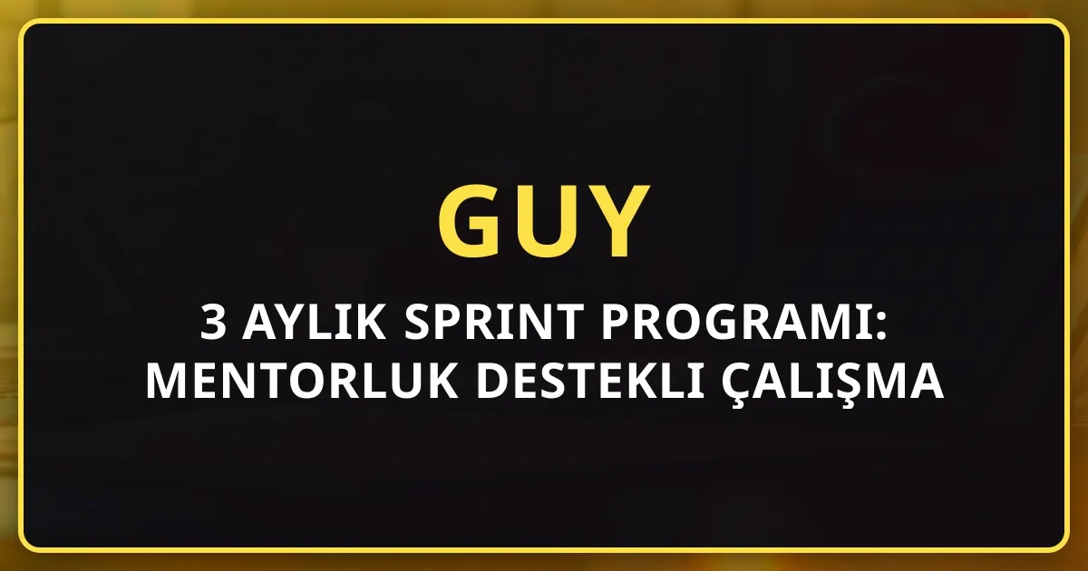 GUY 3 Aylık Sprint Programı: Mentorluk Destekli Çalışma Planı