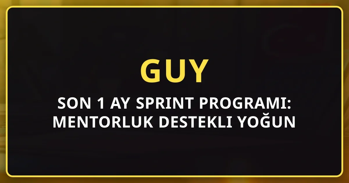 GUY Son 1 Ay Sprint Programı: Mentorluk Destekli Yoğun Hazırlık