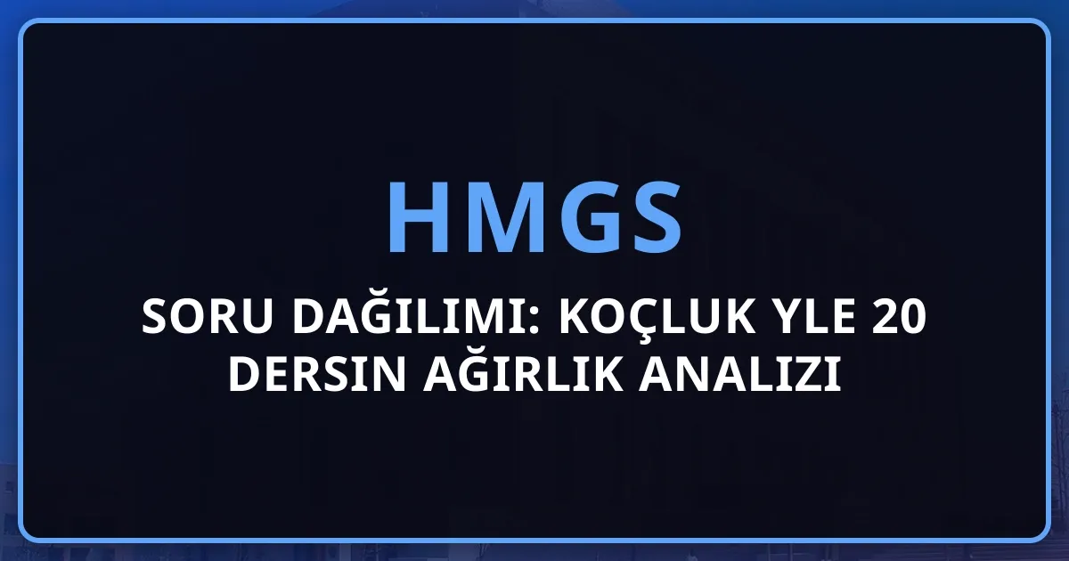 2026 HMGS Soru Dağılımı: Koçluk Rehberiyle 20 Dersin Ağırlık Analizi