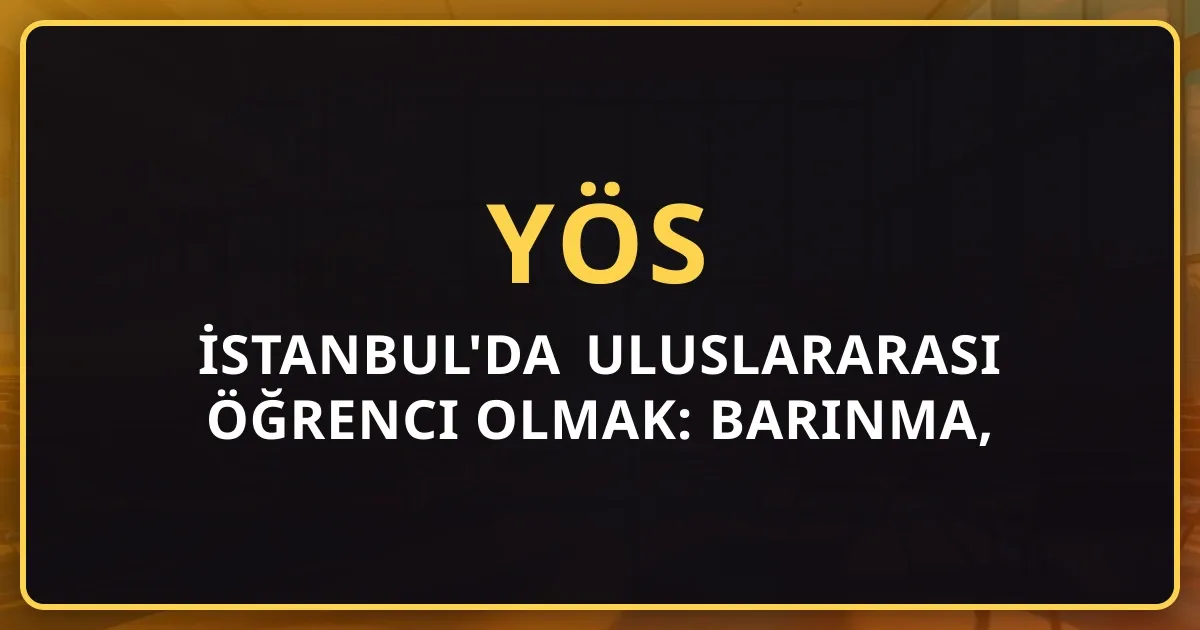İstanbul'da Uluslararası Öğrenci Olmak: Barınma, Ulaşım, Maliyet ve Yaşam Rehberi 2026