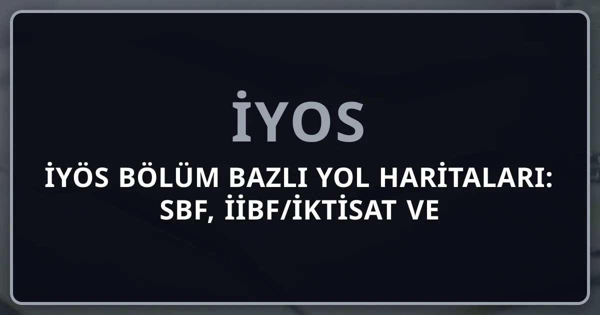 İYÖS Bölüm Bazlı Yol Haritaları: SBF, İİBF/İktisat ve Maliye Mezunu İçin Hazırlık Planı