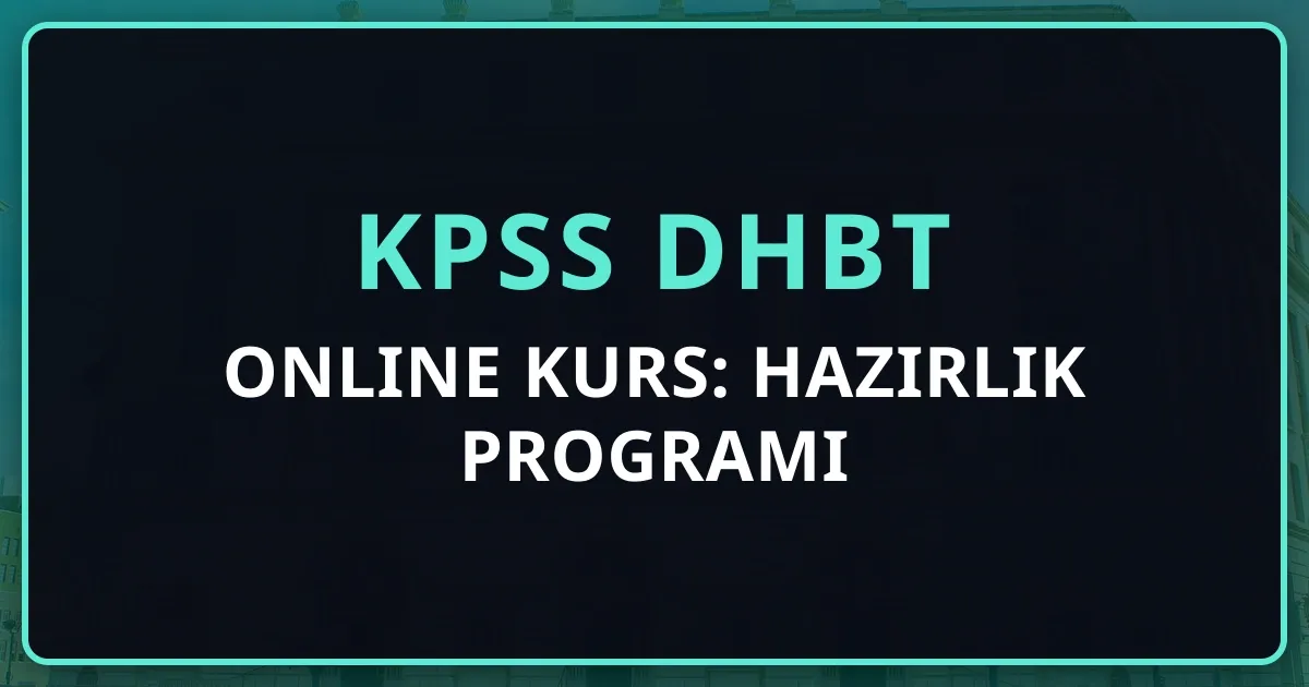 KPSS DHBT Online Kurs: 2026 Hazırlık Programı
