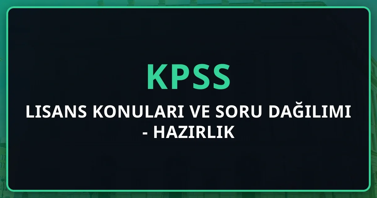 2026 KPSS Lisans Konuları ve Soru Dağılımı - Kapsamlı Hazırlık Rehberi