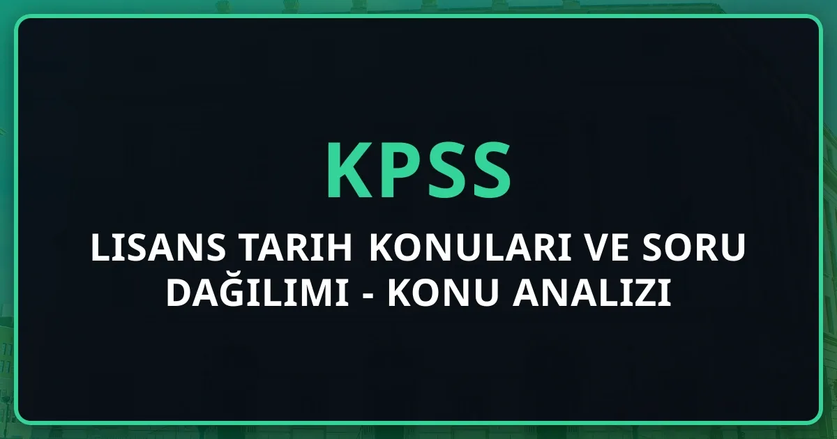 2026 KPSS Lisans Tarih Konuları ve Soru Dağılımı - Detaylı Konu Analizi
