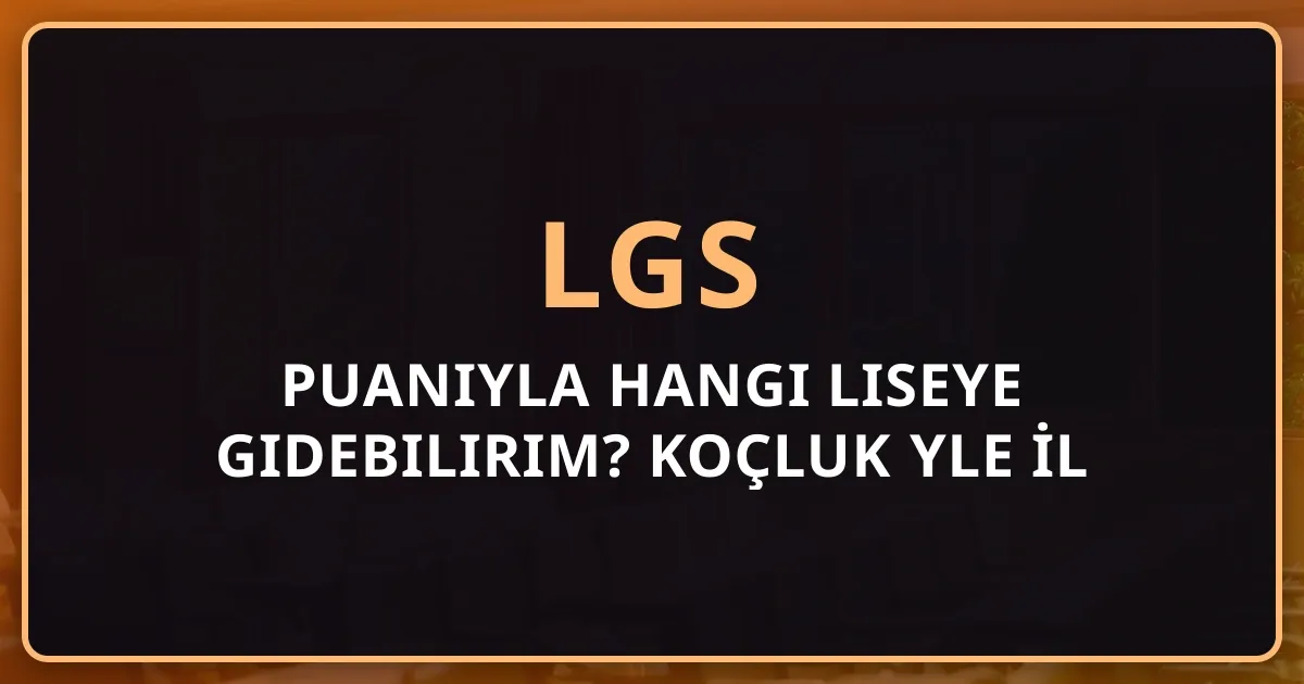 LGS Puanıyla Hangi Liseye Gidebilirim? Koçluk Rehberiyle İl Rehberi