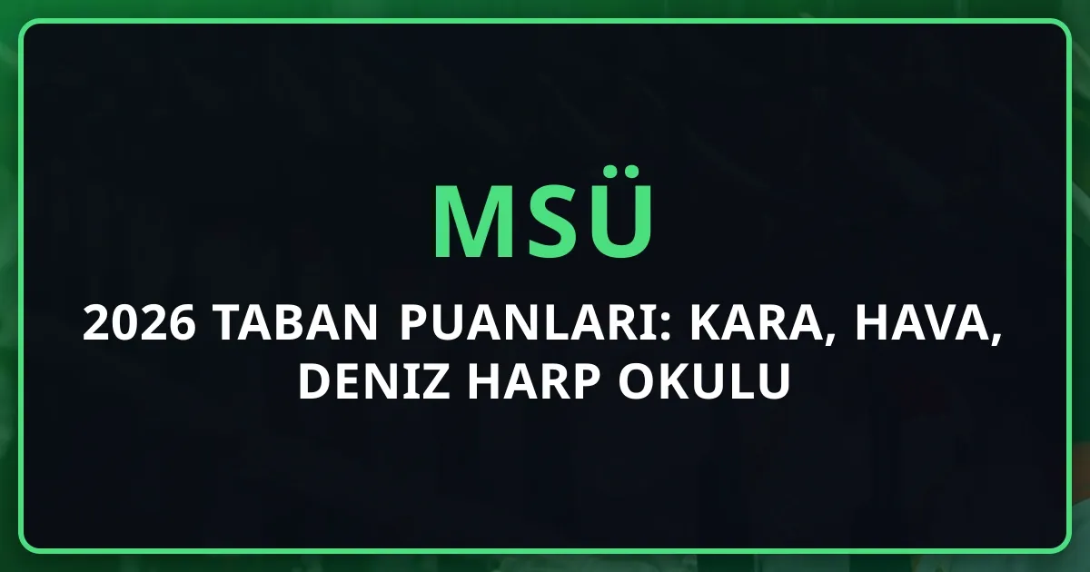 MSÜ 2025-2026 Taban Puanları: Kara, Hava, Deniz Harp Okulu Karşılaştırması