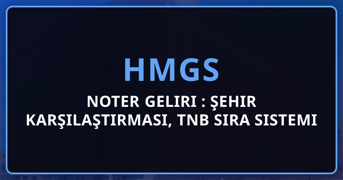 Noter Geliri 2026: Şehir Karşılaştırması, TNB Sıra Sistemi ve Bekleme Dönemi Stratejisi