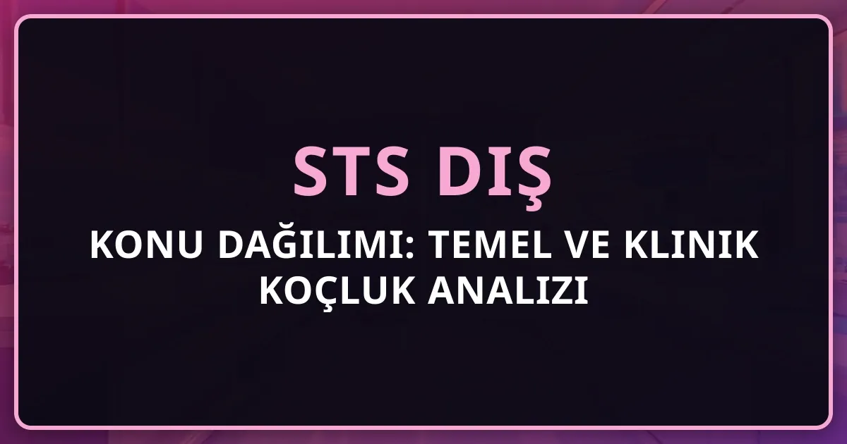 STS Diş Konu Dağılımı: Temel ve Klinik Koçluk Analizi