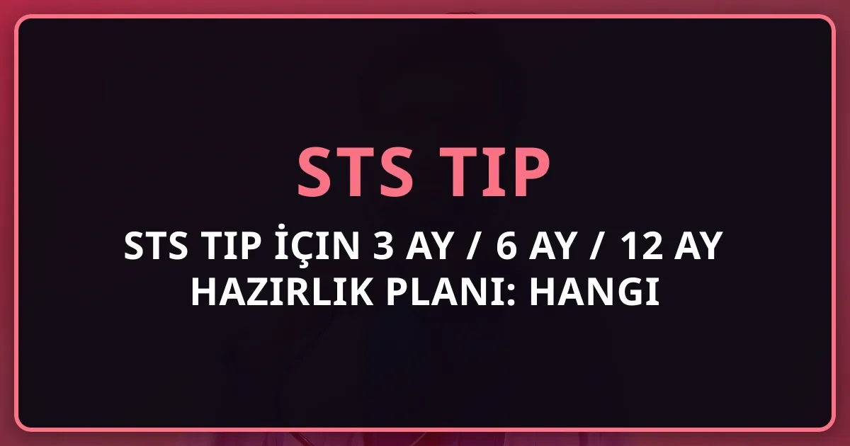 STS Tıp İçin 3 Ay / 6 Ay / 12 Ay Hazırlık Planı: Hangi Süre Size Uygun?