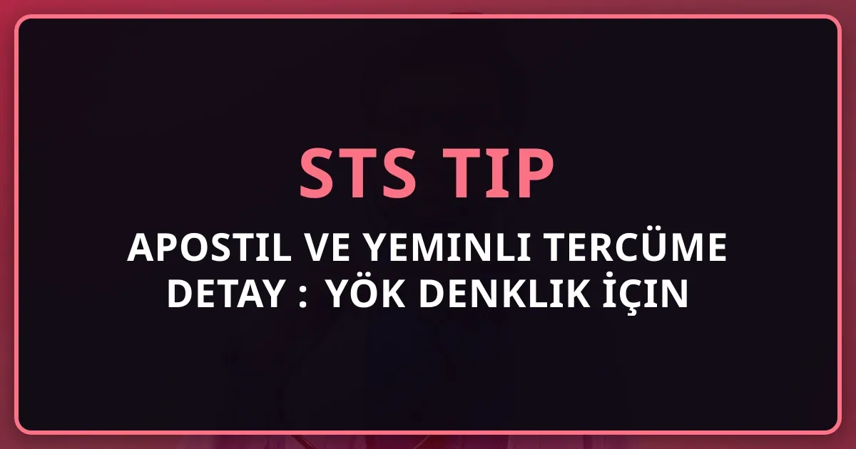 Apostil ve Yeminli Tercüme Detay Rehberi: YÖK Denklik İçin 2026 Tam Süreç