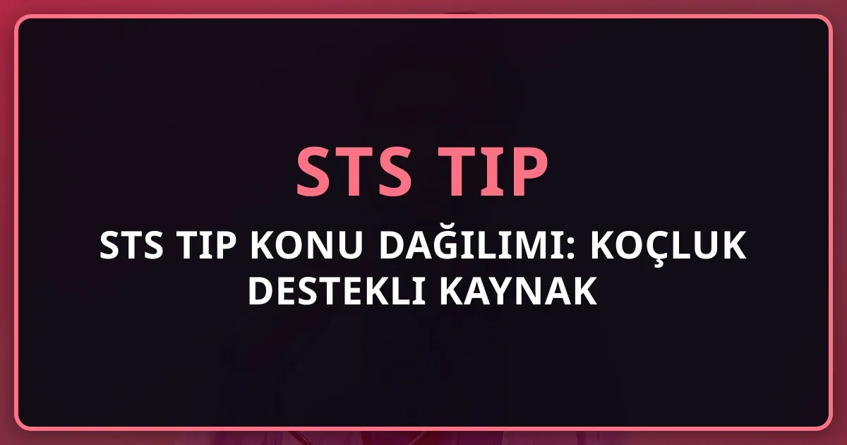 STS Tıp Konu Dağılımı: Koçluk Destekli Kaynak Rehberi