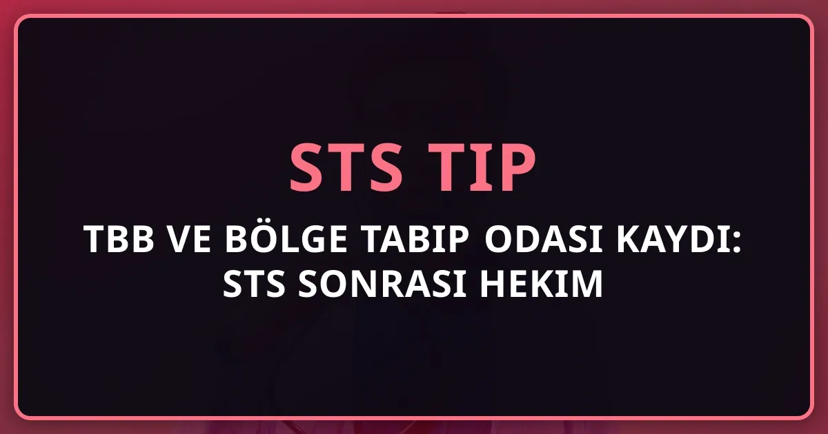 TBB ve Bölge Tabip Odası Kaydı: STS Sonrası Hekim Kimlik Süreci