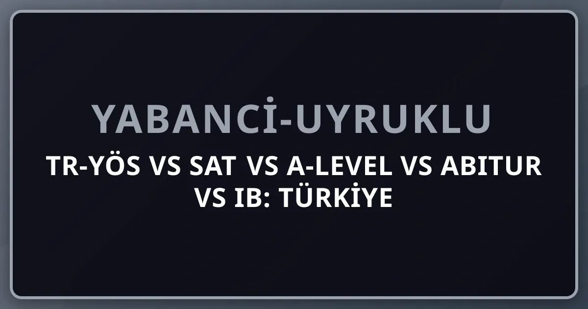 TR-YÖS vs SAT vs A-Level vs ABITUR vs IB: Türkiye Üniversite Başvuru Sınavları 2026