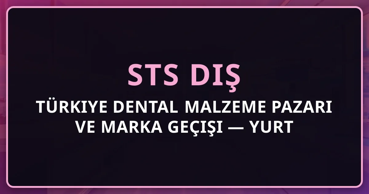 Türkiye Dental Malzeme Pazarı ve Marka Geçişi Rehberi 2026 — Yurt Dışı Mezunu İçin