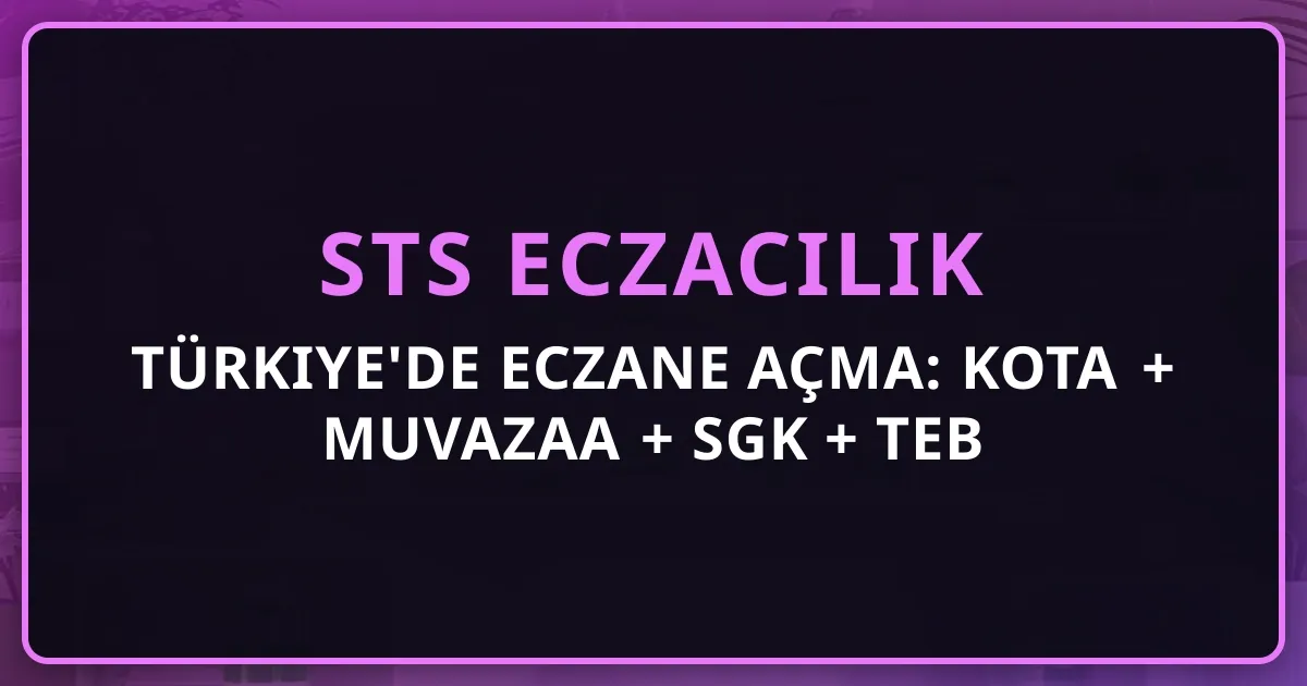 Türkiye'de Eczane Açma: Kota + Muvazaa + SGK + TEB Kapsamlı Rehber 2026