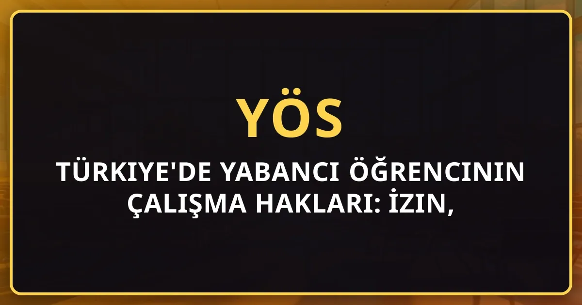 Türkiye'de Yabancı Öğrencinin Çalışma Hakları: İzin, Saat Limiti ve Staj Rehberi 2026