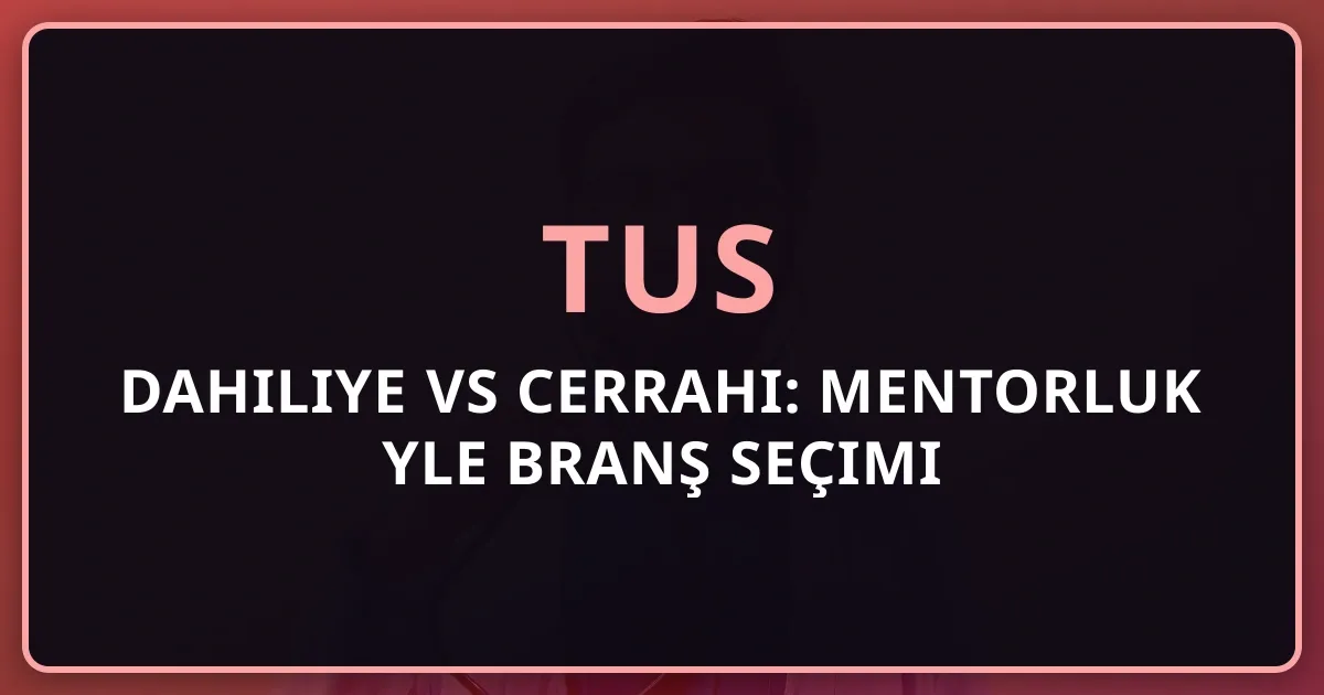 2026 TUS Dahiliye vs Cerrahi: Mentorluk Rehberiyle Branş Seçimi