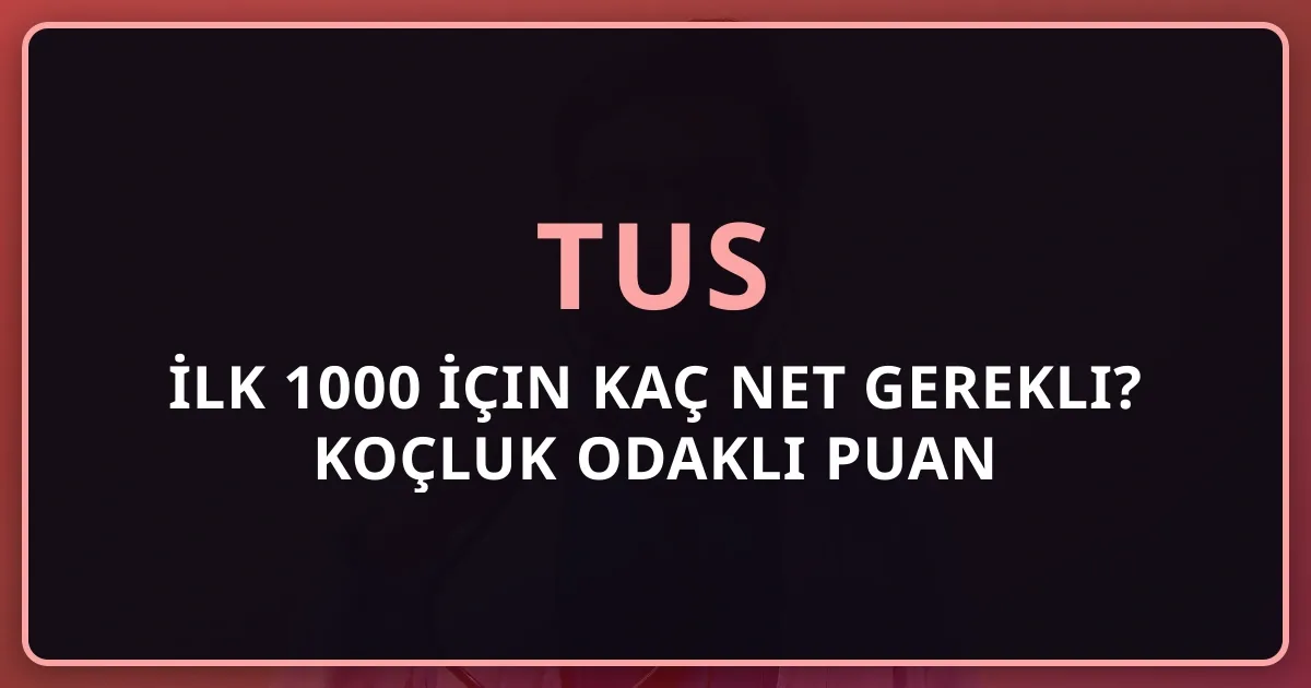 TUS İlk 1000 İçin Kaç Net Gerekli? Koçluk Odaklı Puan Analizi