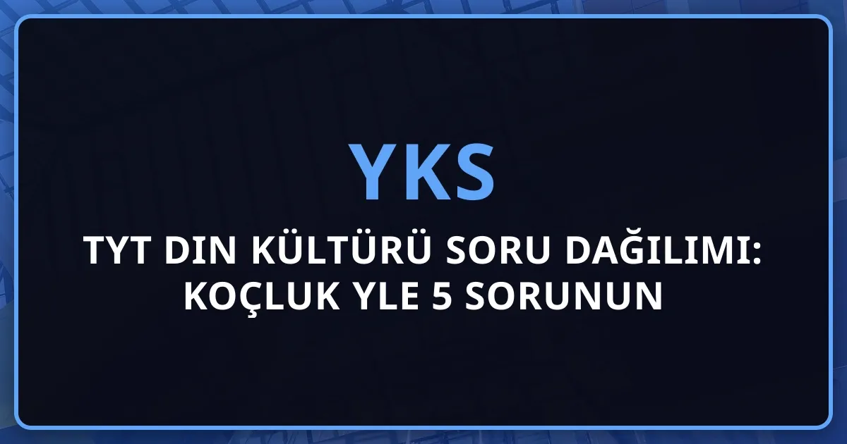 2026 TYT Din Kültürü Soru Dağılımı: Koçluk Rehberiyle 5 Sorunun Analizi
