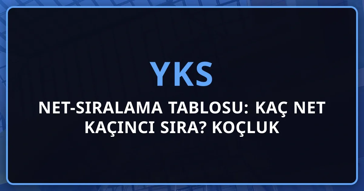 2026 YKS Net-Sıralama Tablosu: Kaç Net Kaçıncı Sıra? Koçluk Rehberi