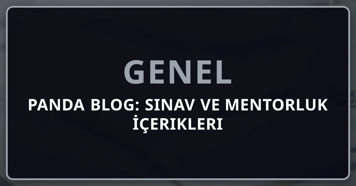 Rehber Panda Blog: Sınav Rehberi ve Mentorluk İçerikleri