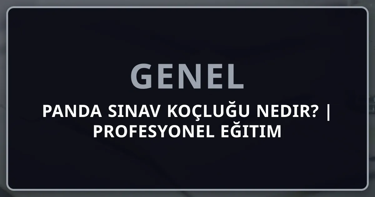 Rehber Panda Sınav Koçluğu Nedir? | Profesyonel Eğitim Mentorlüğü 2025