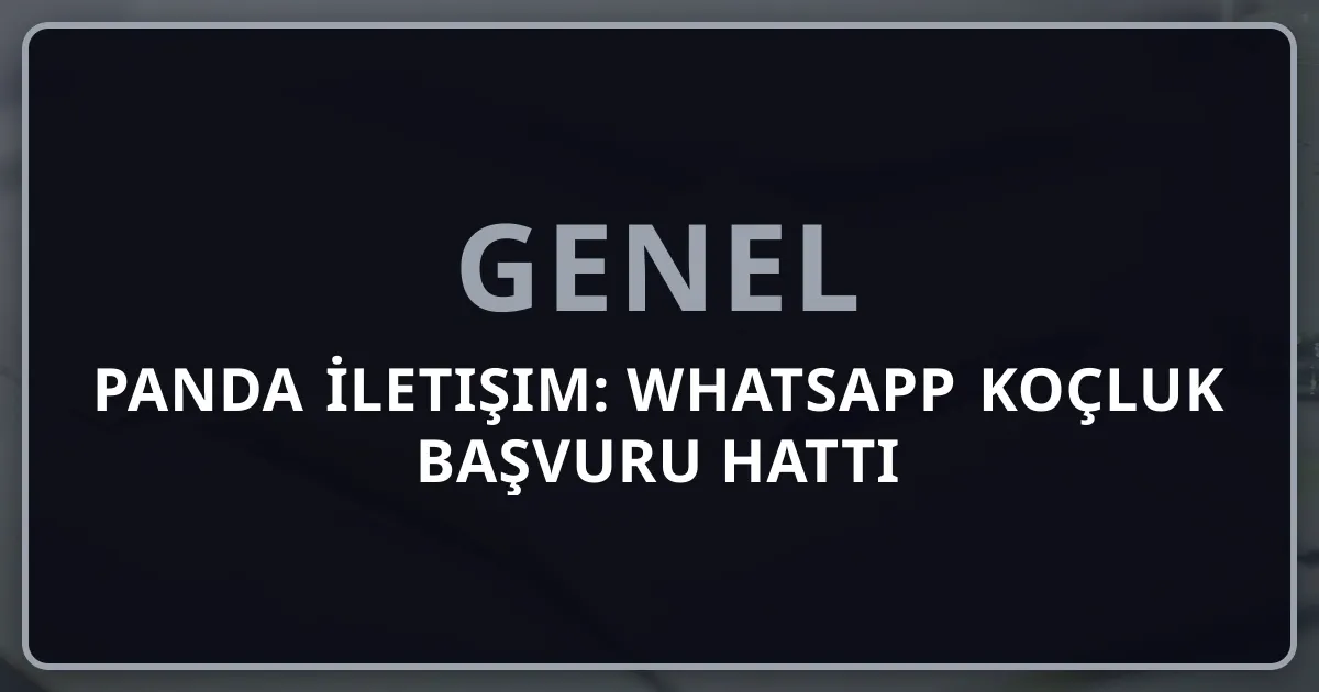 Rehberpanda İletişim: WhatsApp Koçluk Başvuru Hattı